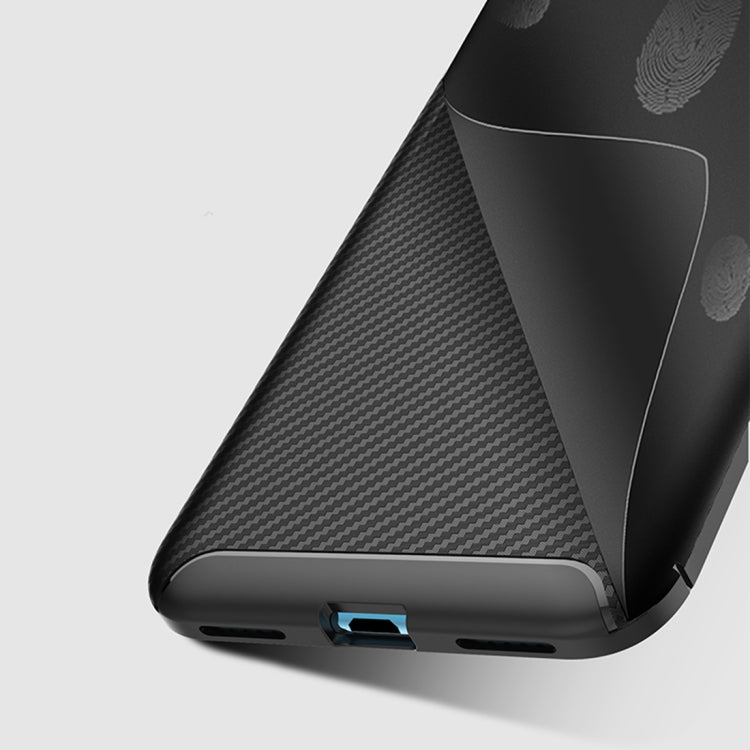 Carbon Fiber Texture Shockproof TPU Case for Huawei Enjoy 9 (Black)