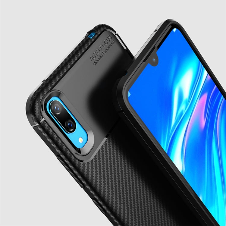Carbon Fiber Texture Shockproof TPU Case for Huawei Enjoy 9 (Black)