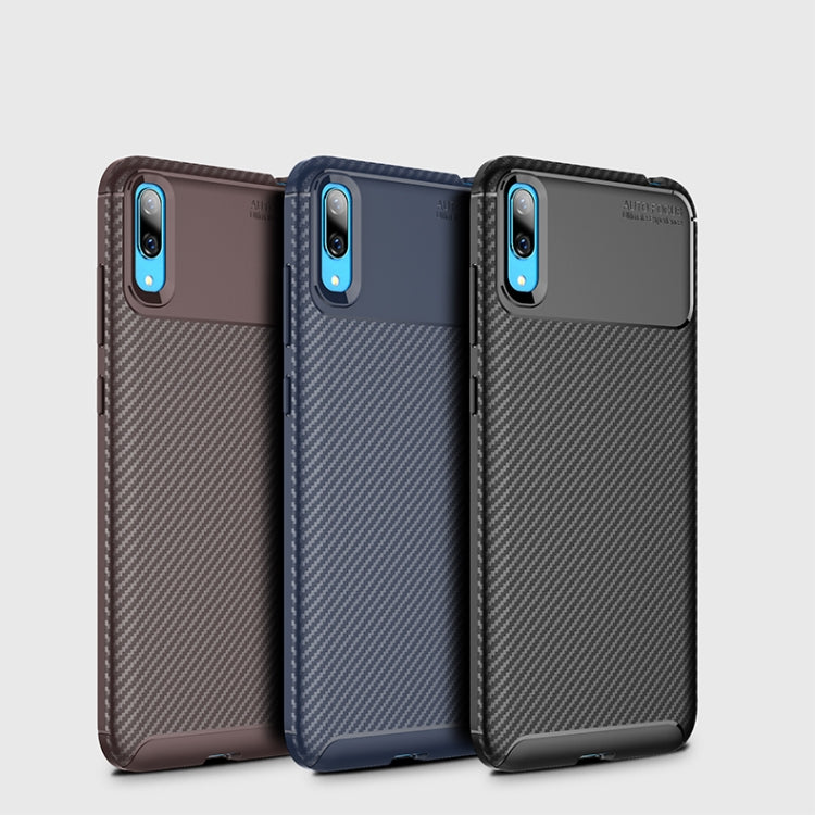 Carbon Fiber Texture Shockproof TPU Case for Huawei Enjoy 9 (Black)