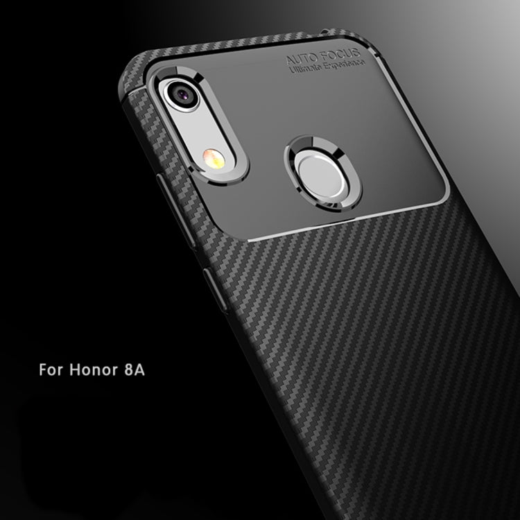 Carbon Fiber Texture Shockproof TPU Case for Huawei Honor 8A (Black)