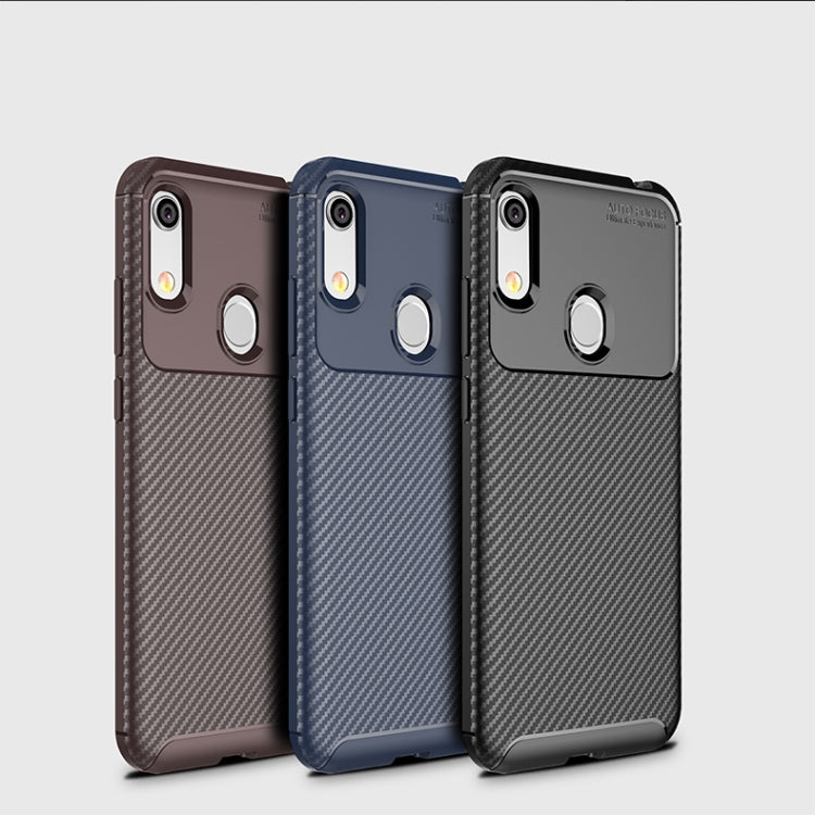 Carbon Fiber Texture Shockproof TPU Case for Huawei Honor 8A (Black)