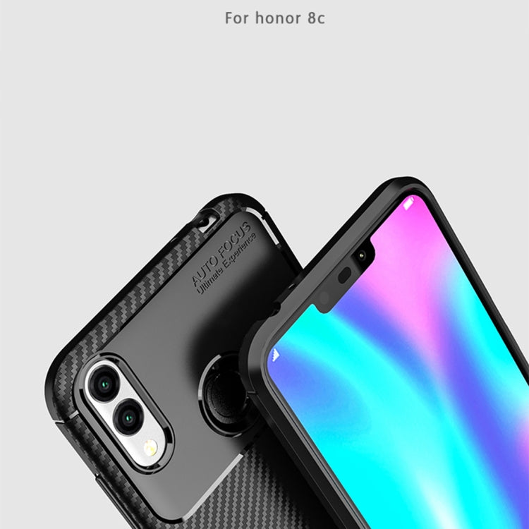 Carbon Fiber Texture Shockproof TPU Case for Huawei Honor 8C