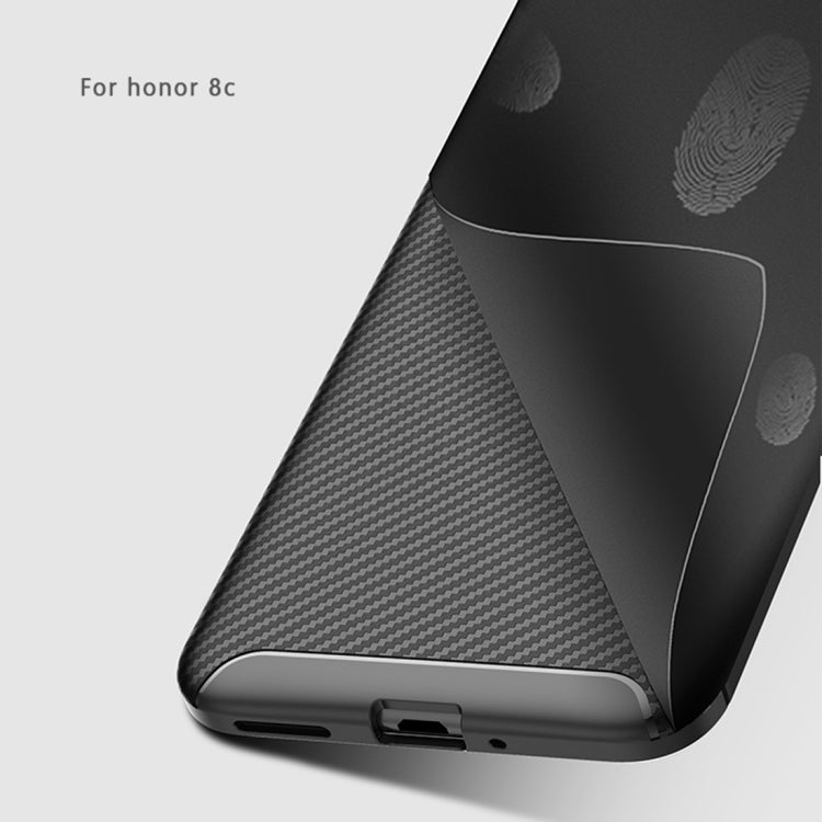 Carbon Fiber Texture Shockproof TPU Case for Huawei Honor 8C