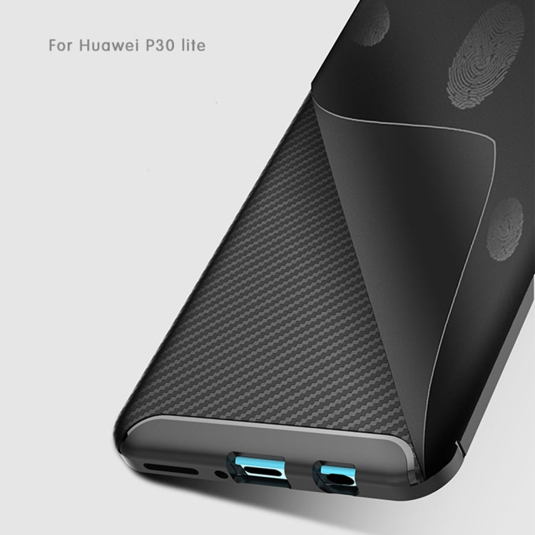 Carbon Fiber Texture Shockproof TPU Case for Huawei P30 Lite