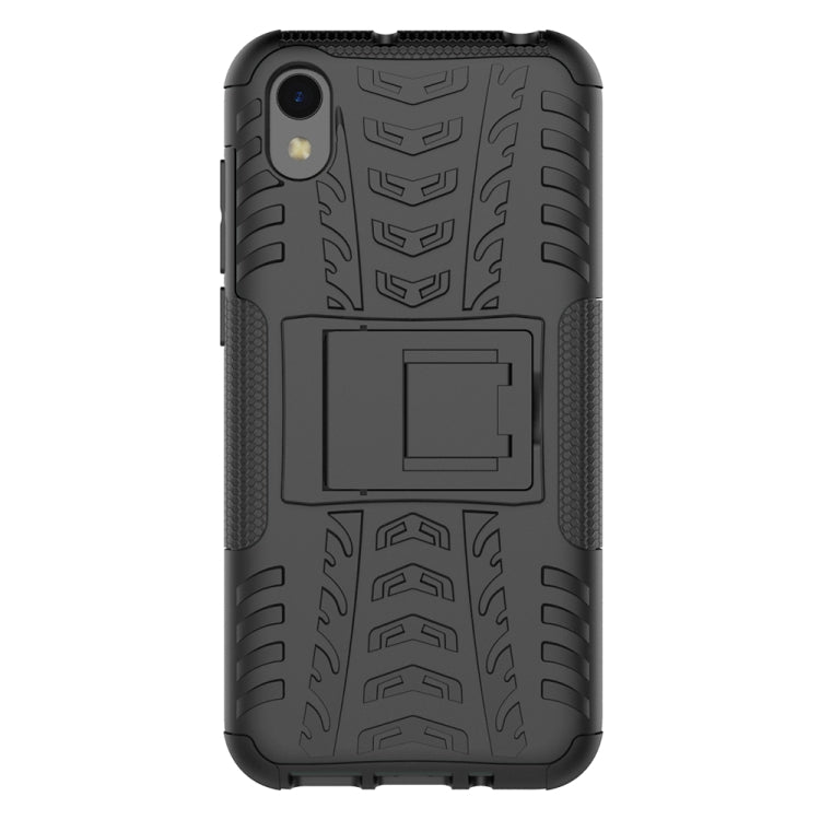 Shockproof PC + TPU Tire Pattern Case for Huawei Honor 8s, with Holder