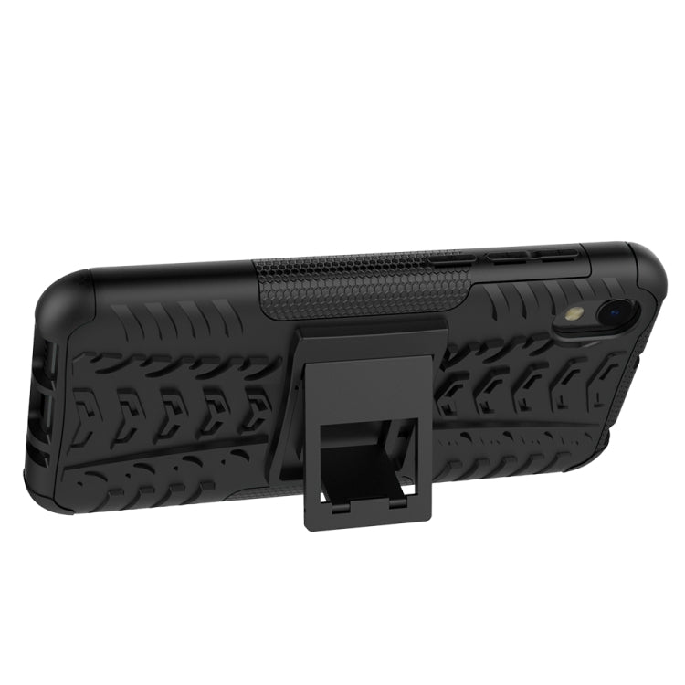 Shockproof PC + TPU Tire Pattern Case for Huawei Honor 8s, with Holder