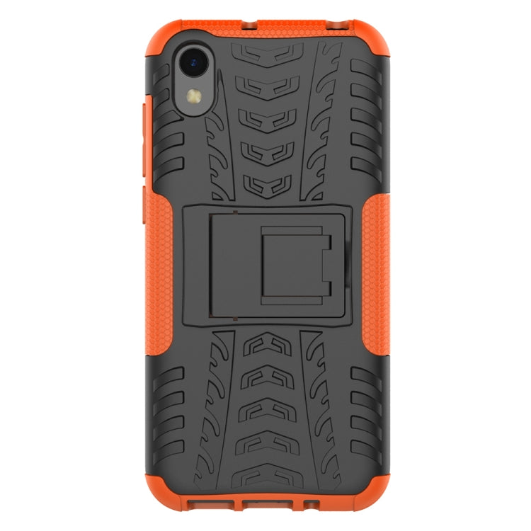 Shockproof PC + TPU Tire Pattern Case for Huawei Honor 8s, with Holder