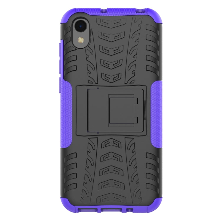 Shockproof PC + TPU Tire Pattern Case for Huawei Honor 8s, with Holder
