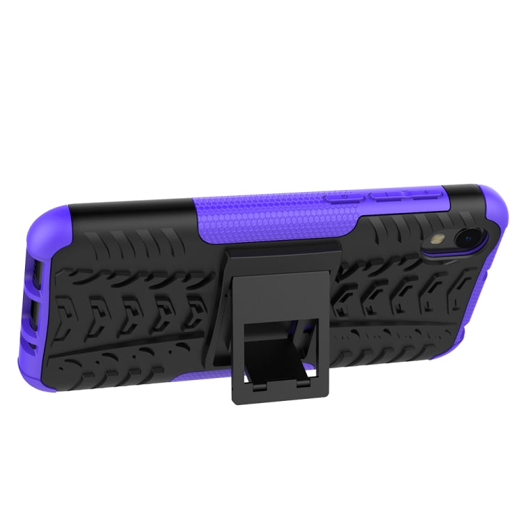 Shockproof PC + TPU Tire Pattern Case for Huawei Honor 8s, with Holder