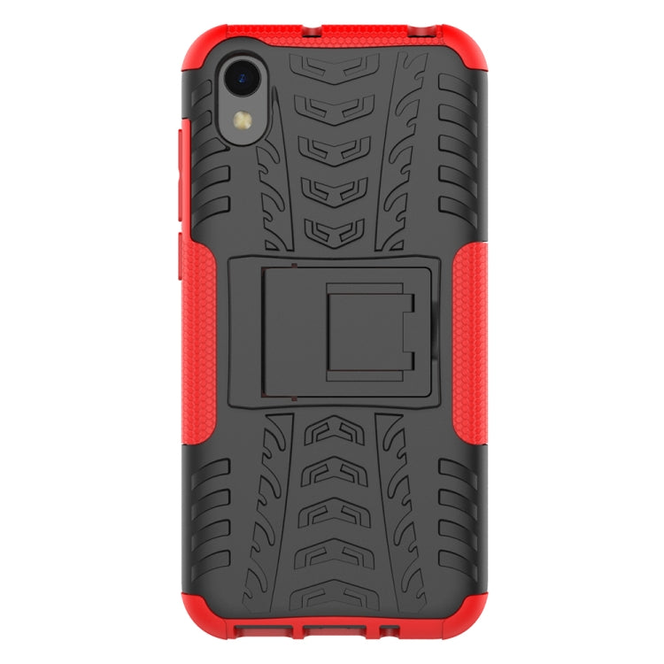 Shockproof PC + TPU Tire Pattern Case for Huawei Honor 8s, with Holder