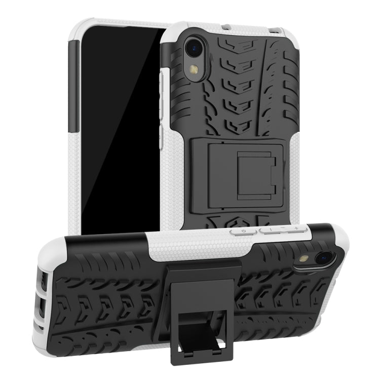 Shockproof PC + TPU Tire Pattern Case for Huawei Honor 8s, with Holder