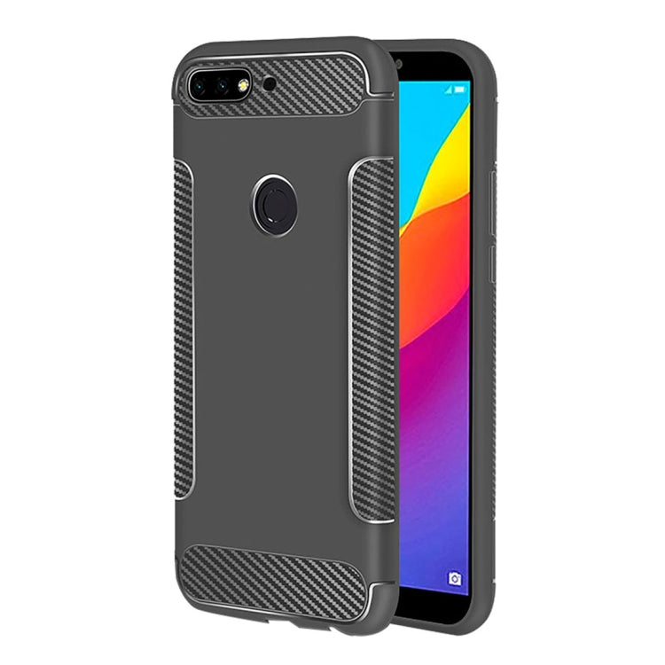 Carbon Fiber Anti-slip TPU Protective Case for Huawei Y7 Prime (2018)