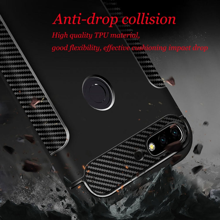Carbon Fiber Anti-slip TPU Protective Case for Huawei Y7 Prime (2018)