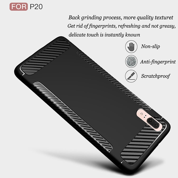 Carbon Fiber Anti-slip TPU Protective Case for Huawei P20