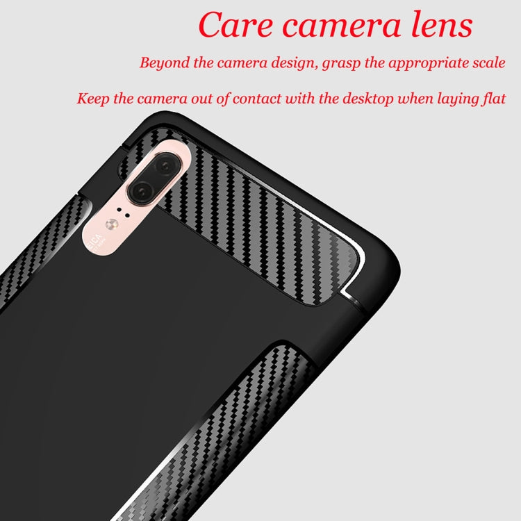 Carbon Fiber Anti-slip TPU Protective Case for Huawei P20