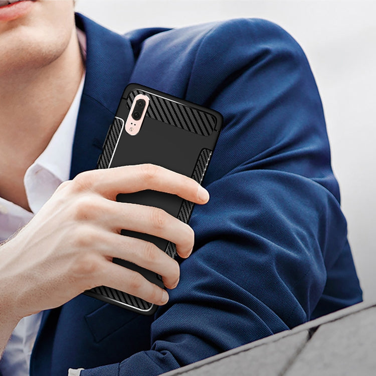 Carbon Fiber Anti-slip TPU Protective Case for Huawei P20