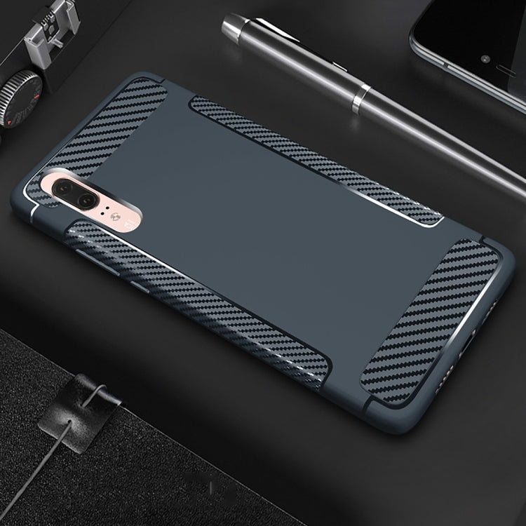 Carbon Fiber Anti-slip TPU Protective Case for Huawei P20