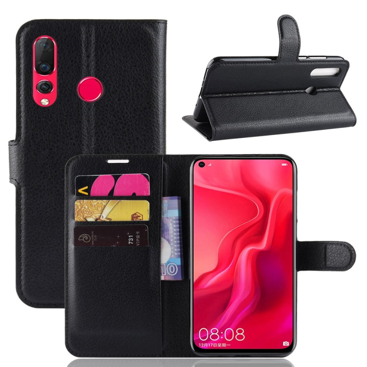 Litchi Texture Horizontal Flip Leather Case for Huawei Nova 4, with Card Slots & Holder & Wallet
