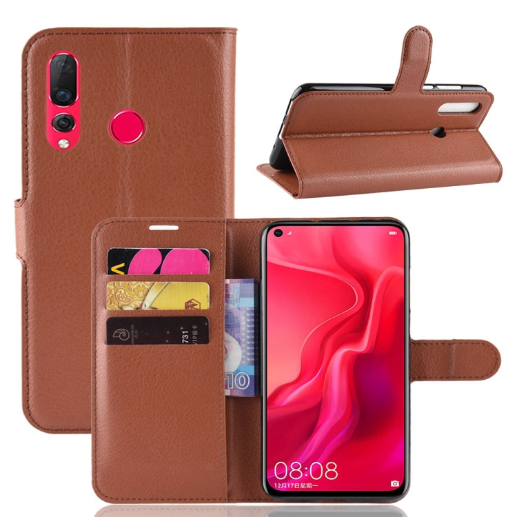 Litchi Texture Horizontal Flip Leather Case for Huawei Nova 4, with Card Slots & Holder & Wallet