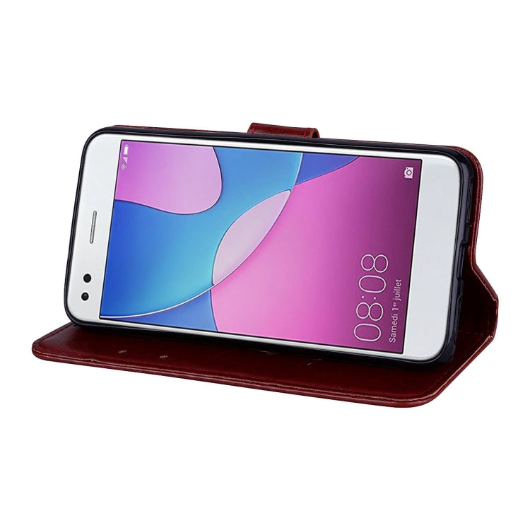 For Huawei P9 Lite Mini Rose Embossed Horizontal Flip Environmental PU Leather Case with Holder & Card Slots & Wallet