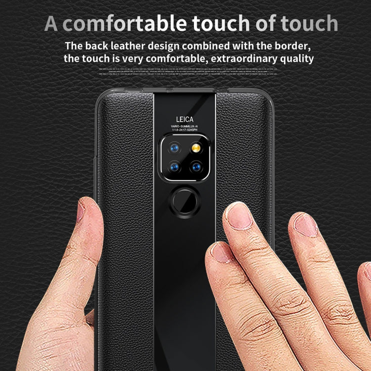 Anti-slip Leather + TPU Protective Case for Huawei Mate 20(Blue)