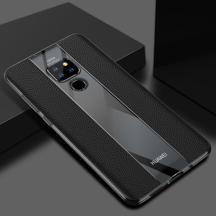 Anti-slip Leather + TPU Protective Case for Huawei Mate 20 X(Black)
