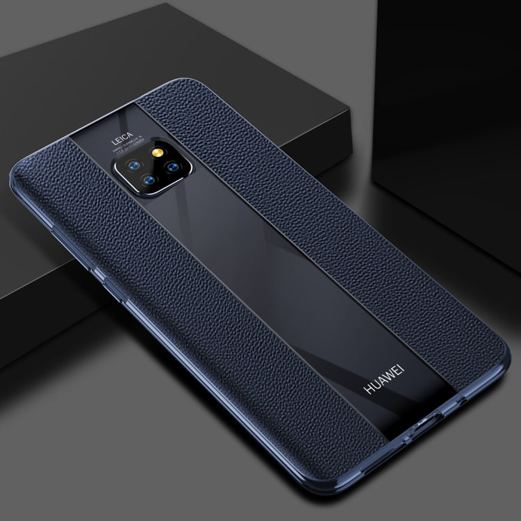Anti-slip Leather + TPU Protective Case for Huawei Mate 20 Pro(Blue)