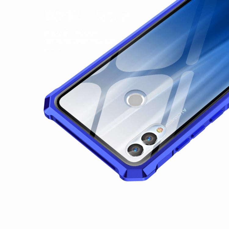 Snap-on Aluminum Frame and Tempered Glass Back Plate Case for Huawei Honor 10Lite