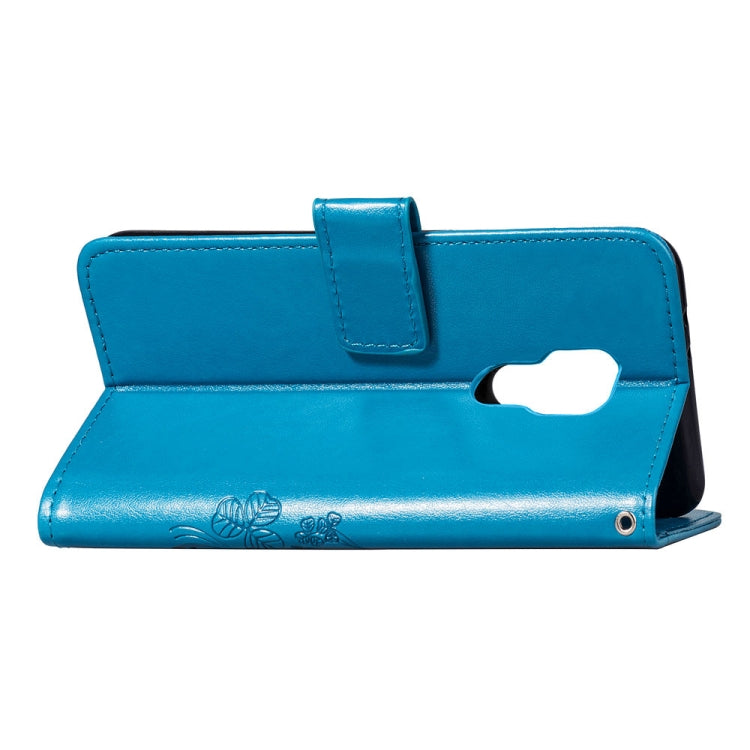 Lucky Clover Pressed Flowers Pattern Leather Case for Huawei Mate 20, with Holder & Card Slots & Wallet & Hand Strap