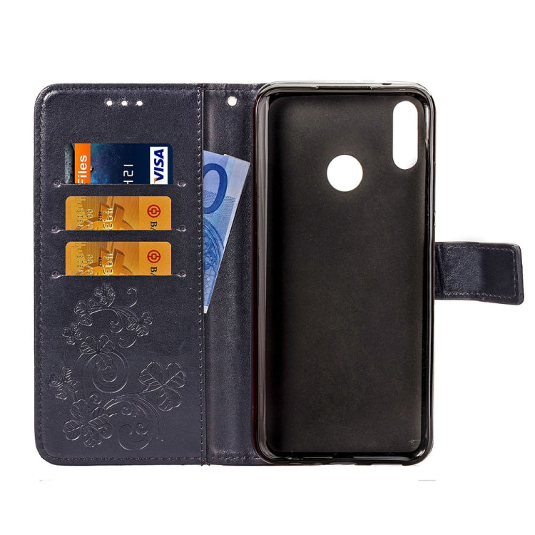 Lucky Clover Pressed Flowers Pattern Leather Case for Huawei Y9 (2019) / Enjoy 9 Plus, with Holder & Card Slots & Wallet & Hand Strap