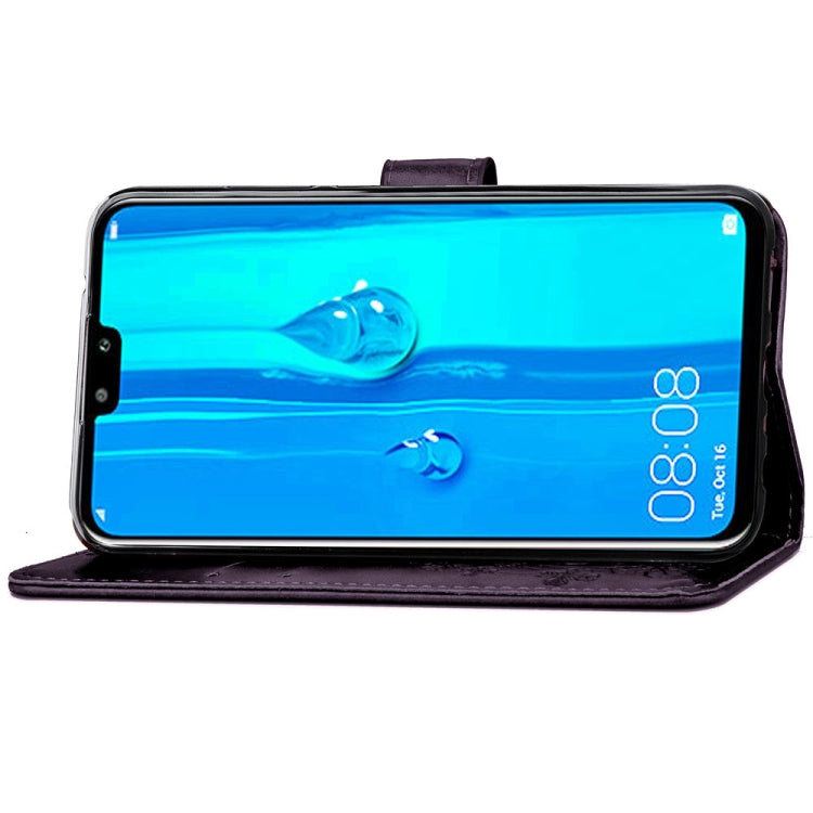 Lucky Clover Pressed Flowers Pattern Leather Case for Huawei Y9 (2019) / Enjoy 9 Plus, with Holder & Card Slots & Wallet & Hand Strap