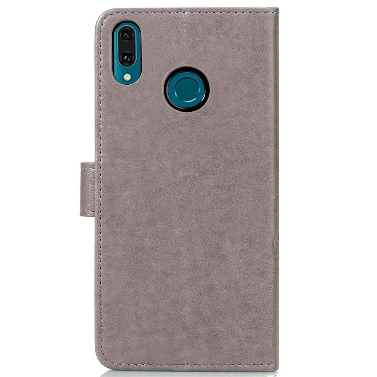 Lucky Clover Pressed Flowers Pattern Leather Case for Huawei Y9 (2019) / Enjoy 9 Plus, with Holder & Card Slots & Wallet & Hand Strap