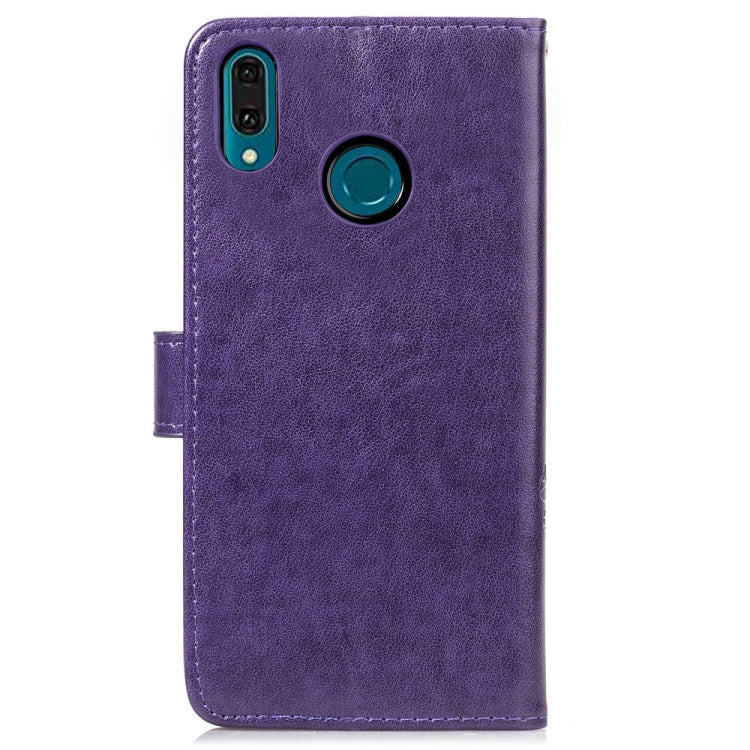 Lucky Clover Pressed Flowers Pattern Leather Case for Huawei Y9 (2019) / Enjoy 9 Plus, with Holder & Card Slots & Wallet & Hand Strap