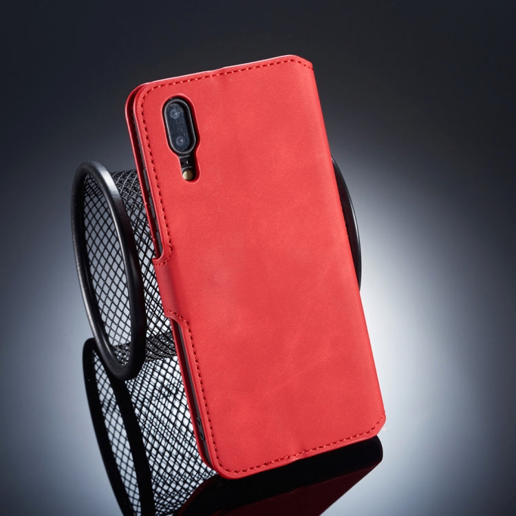 DG.MING Retro Oil Side Horizontal Flip Case for Huawei P20, with Holder & Card Slots & Wallet