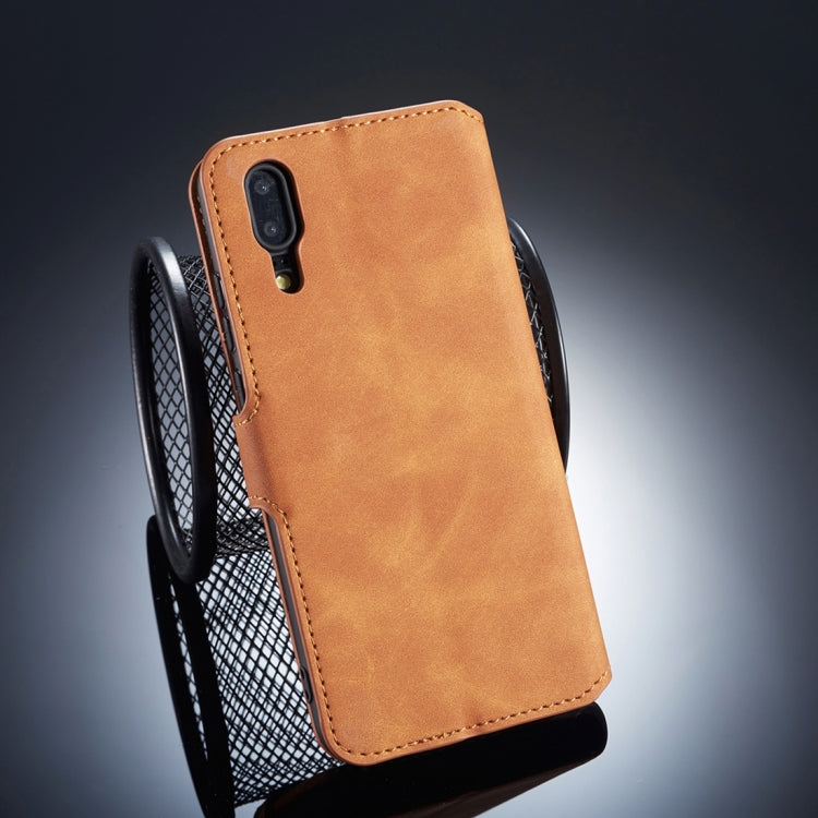 DG.MING Retro Oil Side Horizontal Flip Case for Huawei P20, with Holder & Card Slots & Wallet
