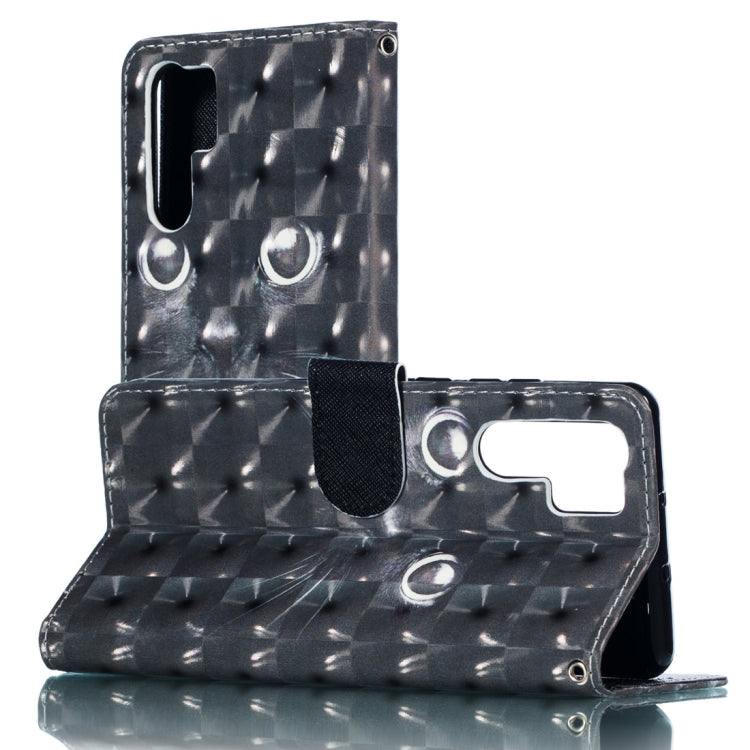 3D Black Eyes Pattern Horizontal Flip PU Leather Case for Huawei P30 Pro, with Holder & Card Slots & Wallet & Photo Frame