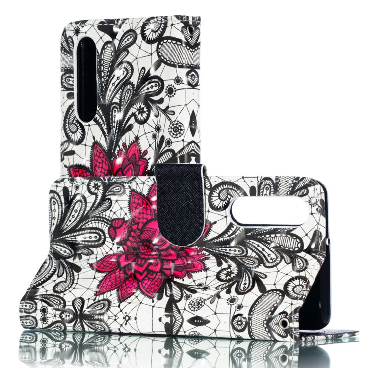 3D Lace Flower Pattern Horizontal Flip PU Leather Case for Huawei P30, with Holder & Card Slots & Wallet & Photo Frame
