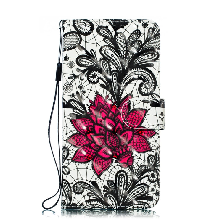 3D Lace Flower Pattern Horizontal Flip PU Leather Case for Huawei P30, with Holder & Card Slots & Wallet & Photo Frame