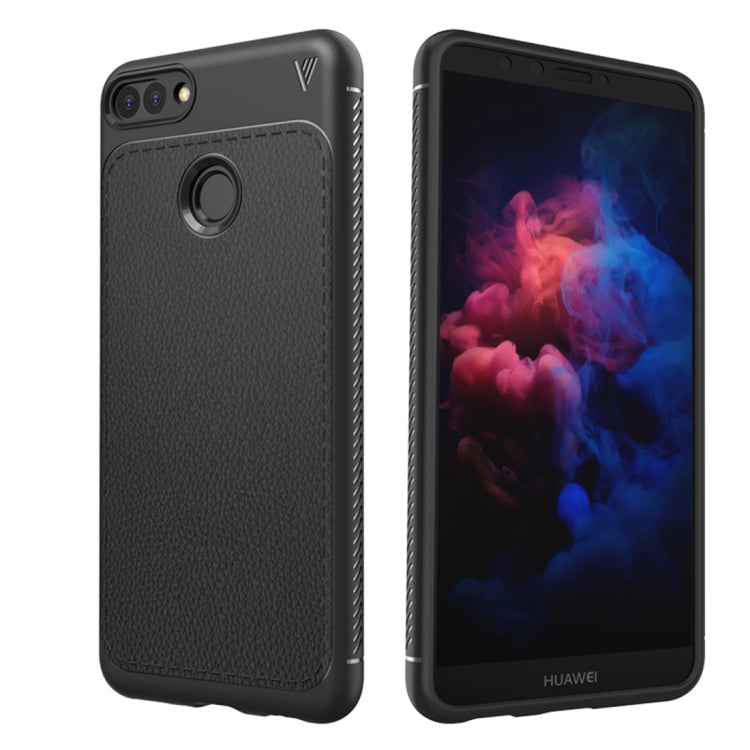 Lenuo Leshen Series for Huawei Y9 (2018)/Enjoy 8 Plus TPU Litchi Texture Dropproof Protective Back Cover Case