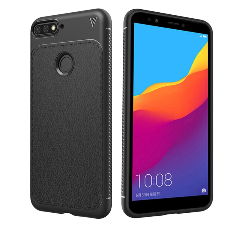 Lenuo Leshen Series for Huawei Y6 (2018)/Enjoy 8e TPU Litchi Texture Dropproof Protective Back Cover Case