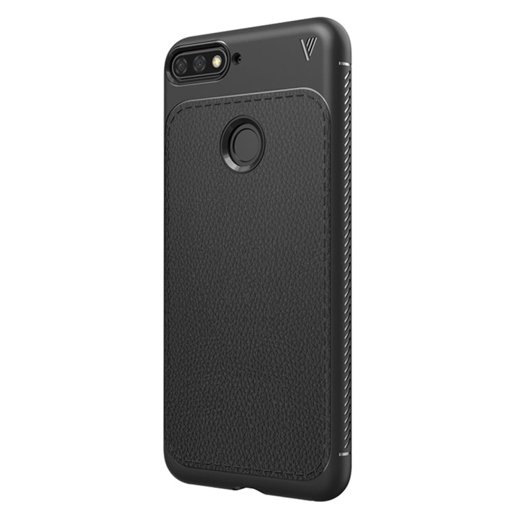 Lenuo Leshen Series for Huawei Y6 (2018)/Enjoy 8e TPU Litchi Texture Dropproof Protective Back Cover Case