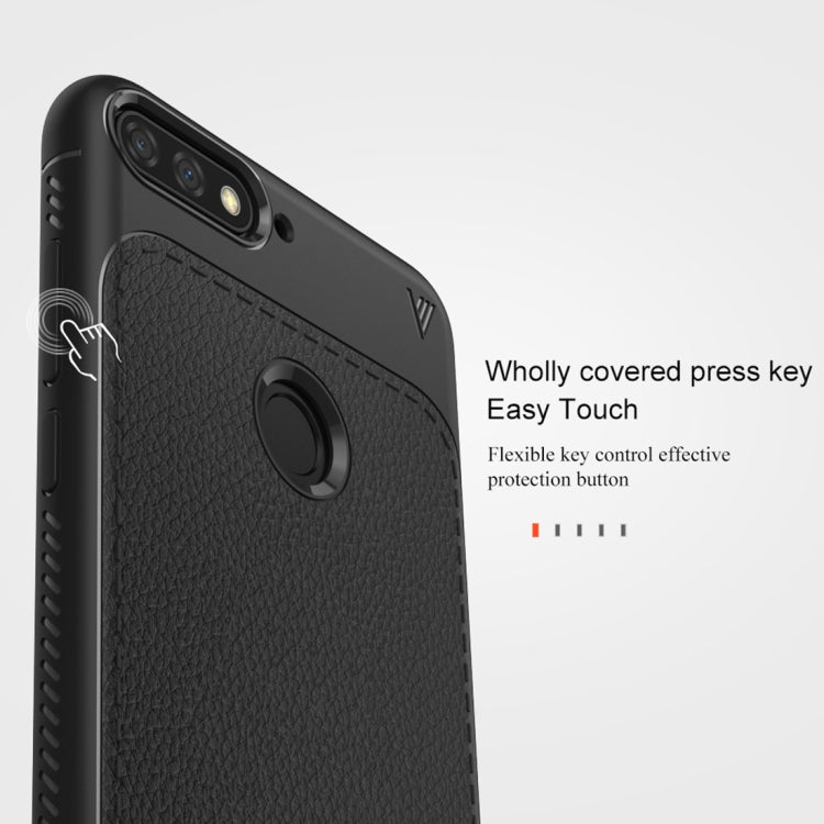 Lenuo Leshen Series for Huawei Y6 (2018)/Enjoy 8e TPU Litchi Texture Dropproof Protective Back Cover Case