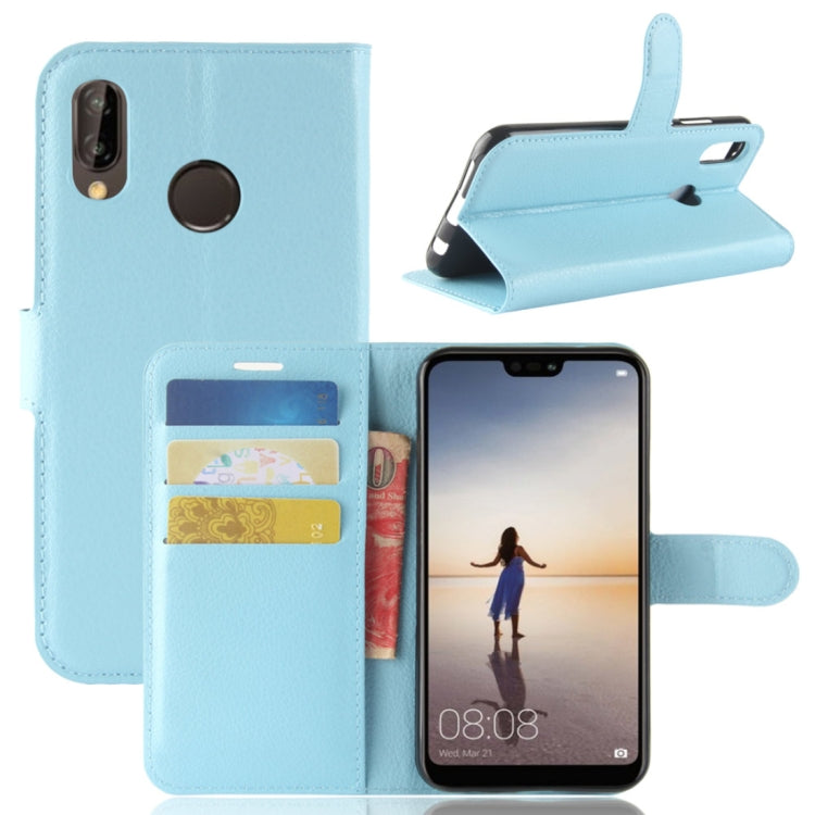 For Huawei P20 Lite PU + TPU Litchi Texture Horizontal Flip Leather Case with Wallet & Holder & Card Slots