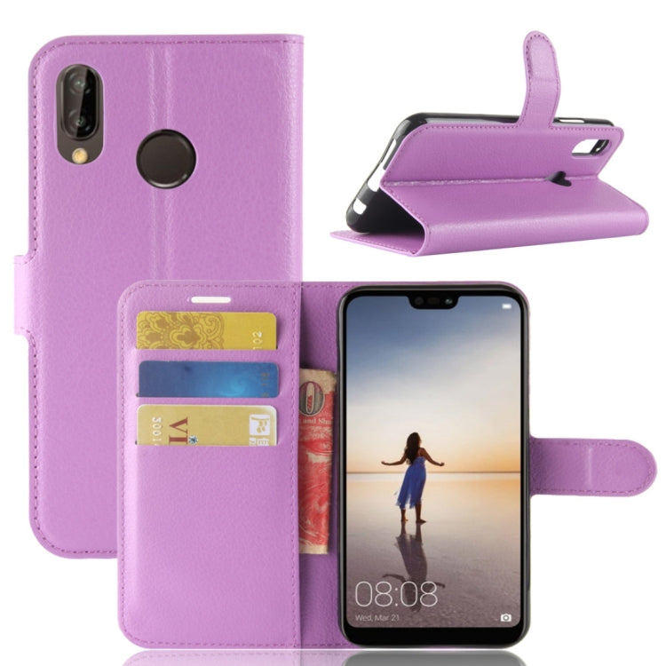 For Huawei P20 Lite PU + TPU Litchi Texture Horizontal Flip Leather Case with Wallet & Holder & Card Slots