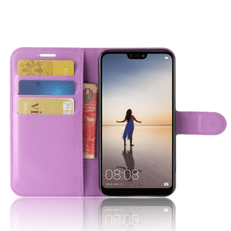 For Huawei P20 Lite PU + TPU Litchi Texture Horizontal Flip Leather Case with Wallet & Holder & Card Slots