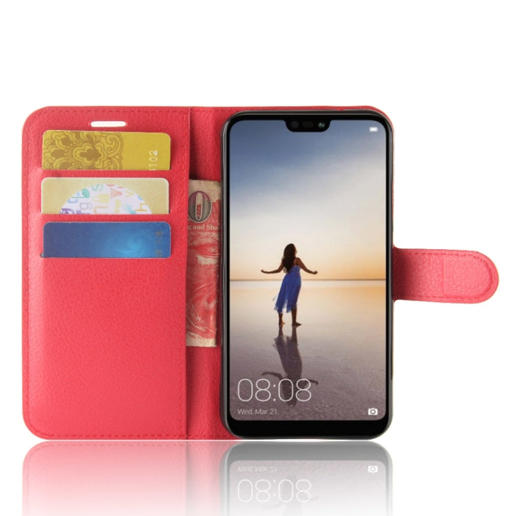 For Huawei P20 Lite PU + TPU Litchi Texture Horizontal Flip Leather Case with Wallet & Holder & Card Slots