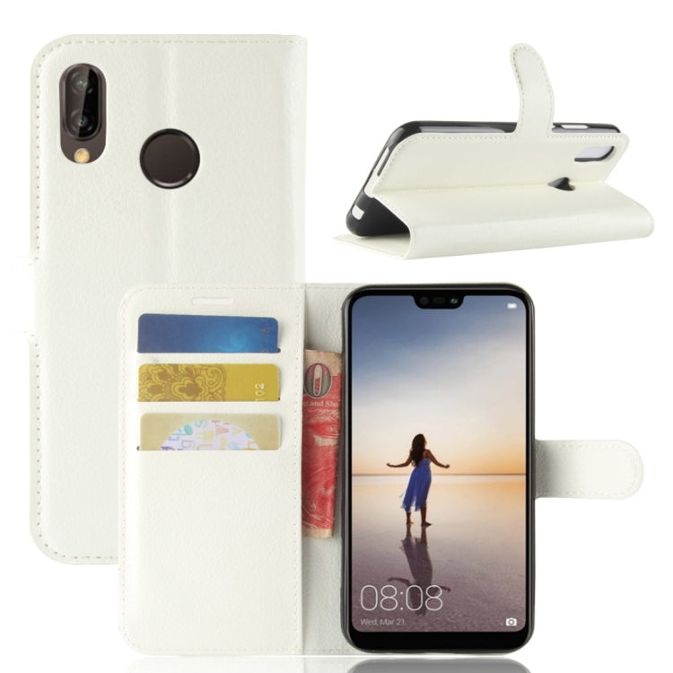 For Huawei P20 Lite PU + TPU Litchi Texture Horizontal Flip Leather Case with Wallet & Holder & Card Slots
