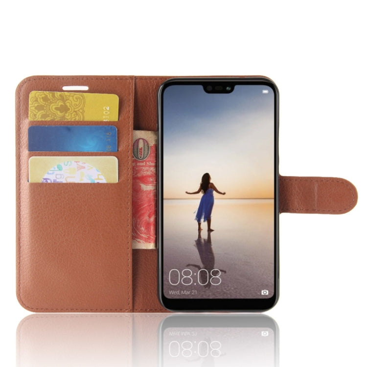 For Huawei P20 Lite PU + TPU Litchi Texture Horizontal Flip Leather Case with Wallet & Holder & Card Slots