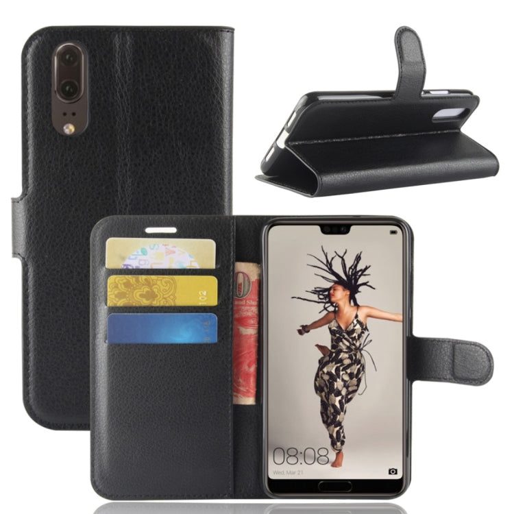 For Huawei P20 PU + TPU Litchi Texture Horizontal Flip Leather Case with Wallet & Holder & Card Slots