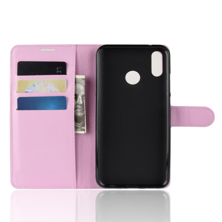 PU + TPU Litchi Texture Horizontal Flip Leather Case with Wallet & Holder & Card Slots for Huawei Honor 10 Lite